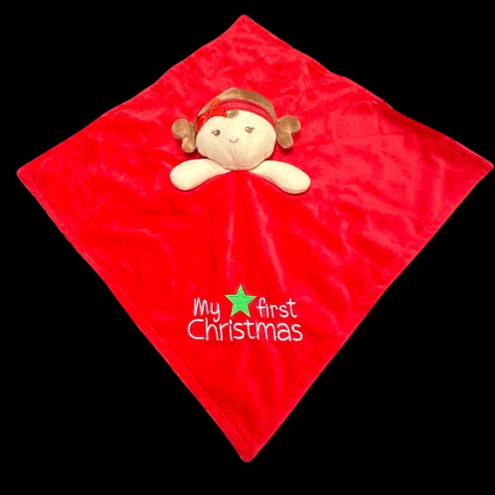 Little Me My First 1st Christmas Red Baby Security Blanket Lovey Plush Doll